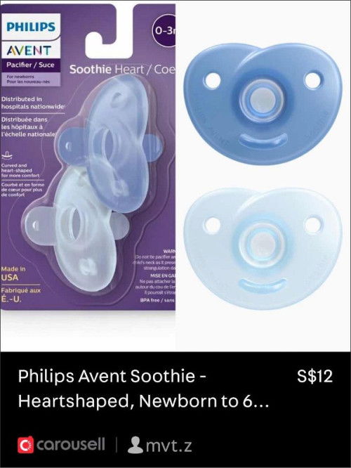 Philips Avent Soothie - Heartshaped, Newborn to 6 months - Brand New & Unused