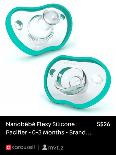 Nanobébé Flexy Silicone Pacifier - 0-3 Months - Brand New and Unused