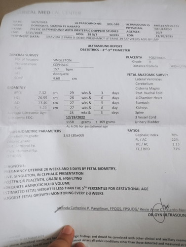 Ultrasound results