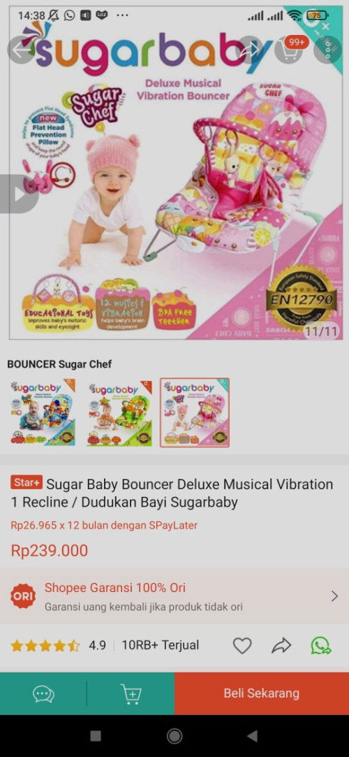 Dijual BOUNCER Sugar Baby COL. Pink