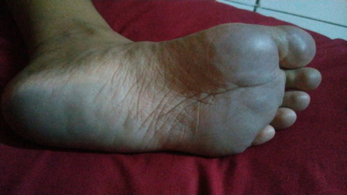 Dua telapak Kaki biru keunguan