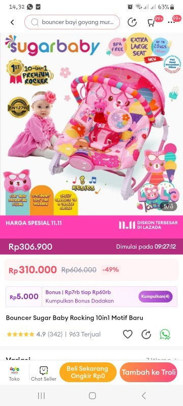 Bun kali aja ada yang cari baby bouncer model gini baby sugar
