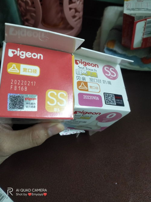 Perbezaan pd 2 kotak ni puting  jenama pigeon