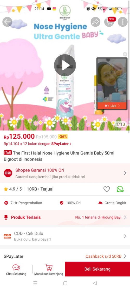 Bigroot semprot hidung bayi