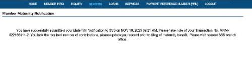 MATERNITY NOTIFICATION