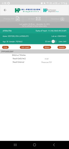 SERUM BHCG RESULT