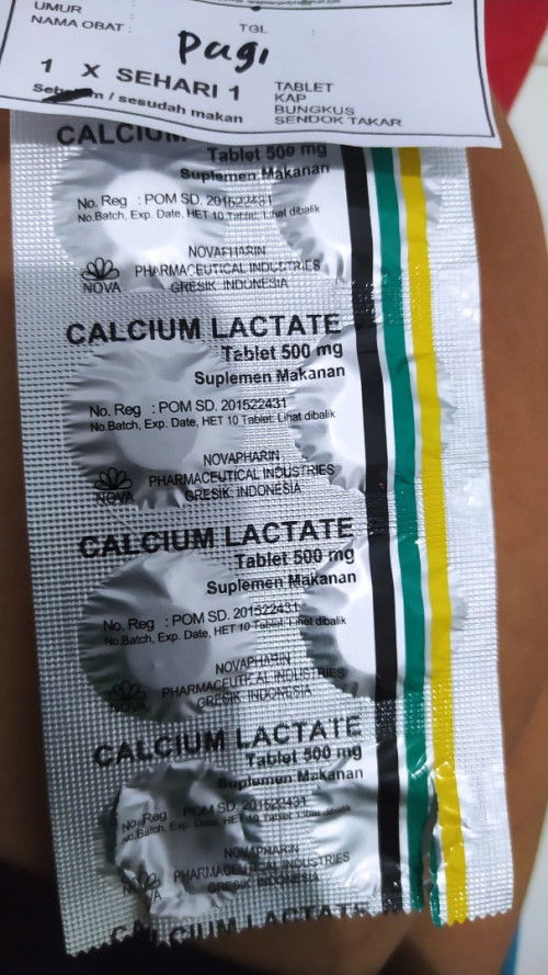 Bun, calcium lactate itu minum nya di telan apa dikunyah???