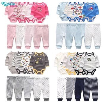 Kiddiezoom Spring Autumn Rompers / 8 pcs