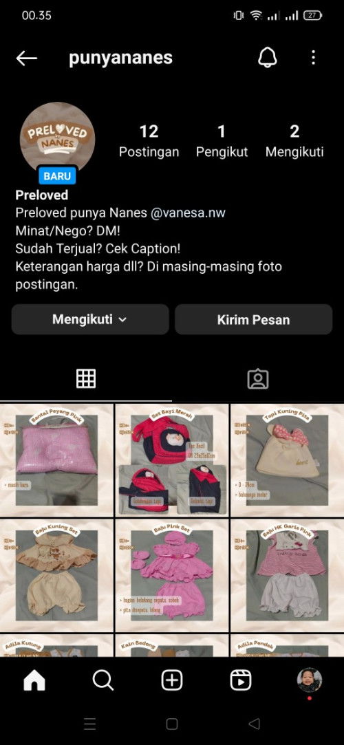 Preloved barang bayi