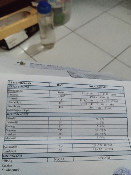 Hasil Lab di 34 Week