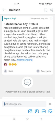 Batuk berdahak pada bayi
