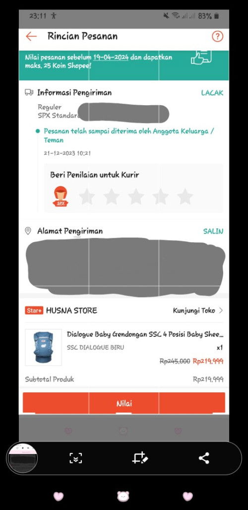 Maaf x aja ada yg minat Gendongan SSC Dialogue baby blom di pakai bru di unboxing suami slah beli 🙏
