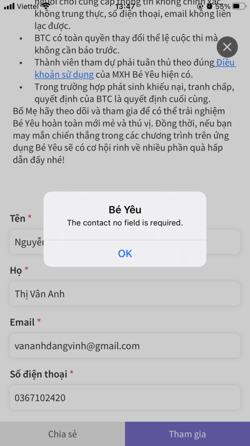 K hiểu bị làm sao mà k tham gia được. Các mom chỉ giúp ạ