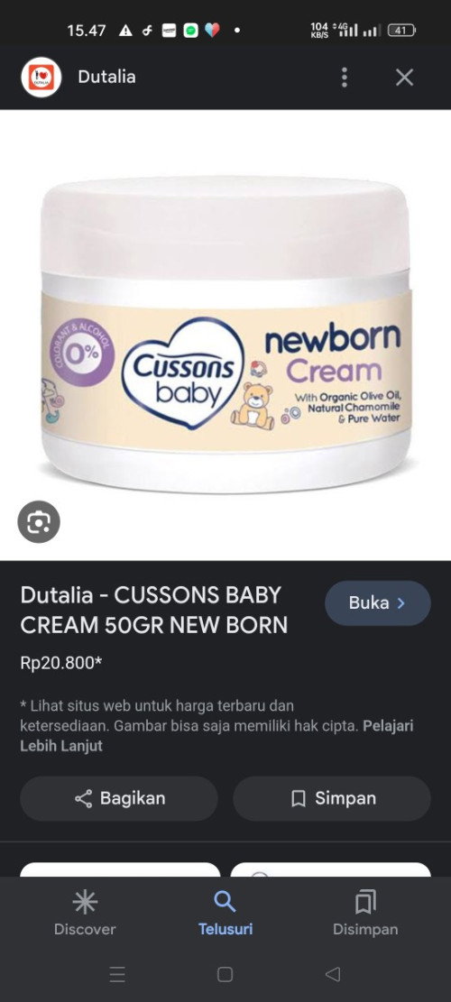 Cream wajah bayi