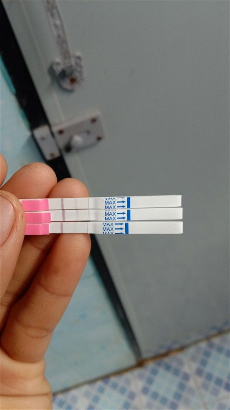 ท้องไหมคะแบบนี้ ตรวจตอนบ่าย2อัน กับตอนเช้าฉี่แรก1อันค่ะ