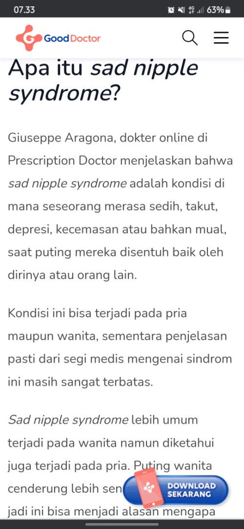 Sad nipple syndrome /puting sedih