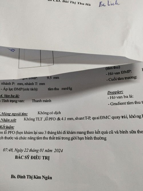 Bé nhà em có lỗ PFO đường kính 4.1mm thì có việc j không ạ e lo quá