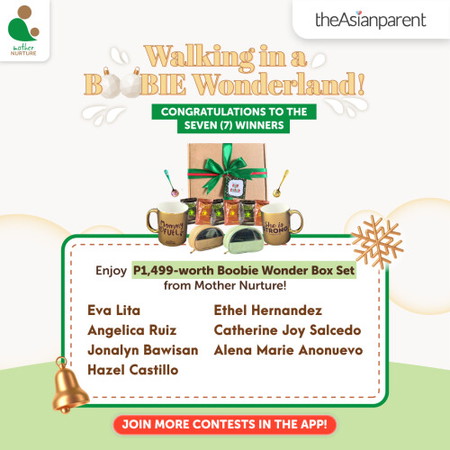 🥳Congratulations to our SEVEN (7) WINNERS of the "Walking in a Boobie Wonderland" by Mother Nurture at theAsianparent app 🤱🏻☕️💚🧡