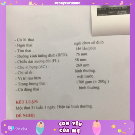 Bé em 31 tuần 1700gam có bị thiếu gam ko các chuỵ