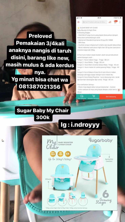 Preloved baby hightcair