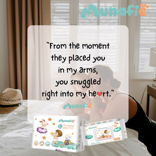 Trust in the best for your baby's care with Munafie Baby Wipes and Diapers by your side.💙🤱