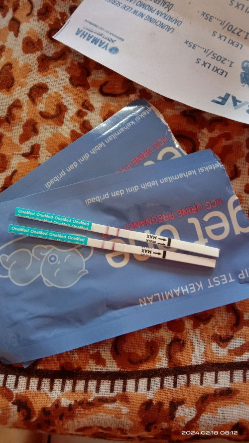 Hpht tgl 20 Januari,, biasanya aku maju 5 hari tapi tgl 15 belum haid juga iseng"tes ,apa ini hamil?