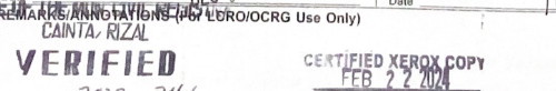 Certified true xerox copy