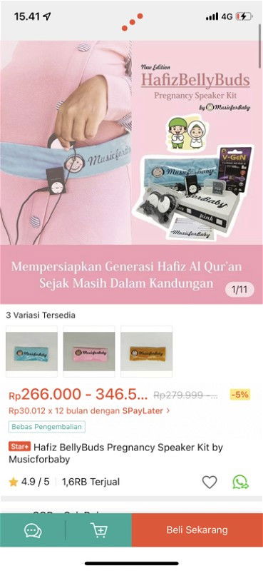 Mending bellybump atau musicforbaby ya? Uk21week