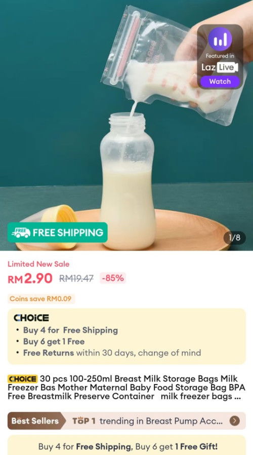 Milk storage bags murah