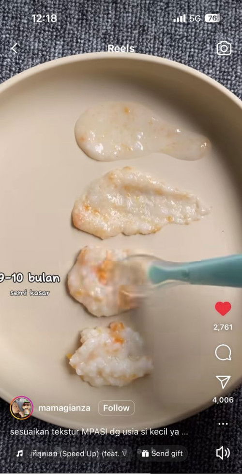 Texture makanan bayi 9bulan