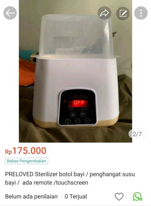 Preloved Alat Steril & penghangat susu, Nanobebe botol susu, botol kaca asip Spectra Mom Uung