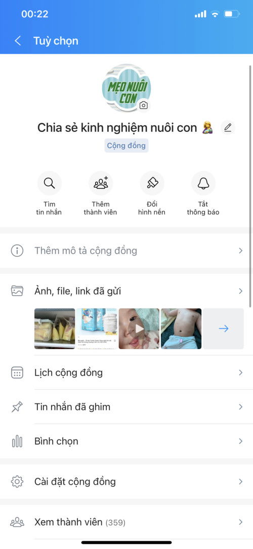 Nhóm Zalo xhia sẻ kinh nghiệm chăm con