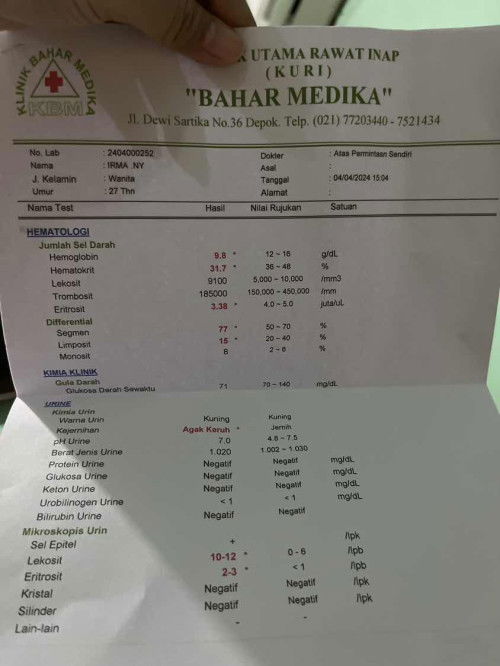 cara baca cek lab gmna ya:(