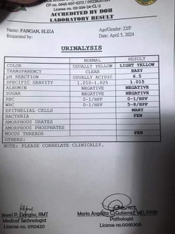 URIN RESULT