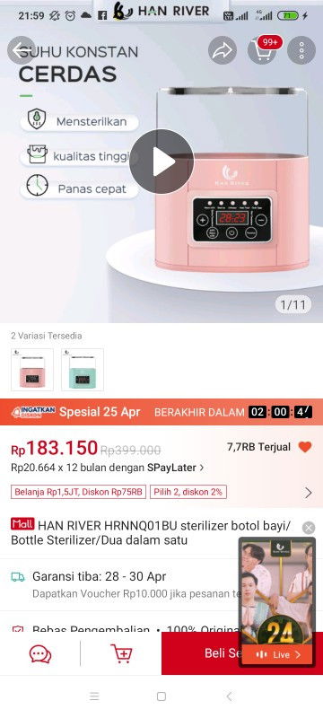 Preloved sterilizer botol