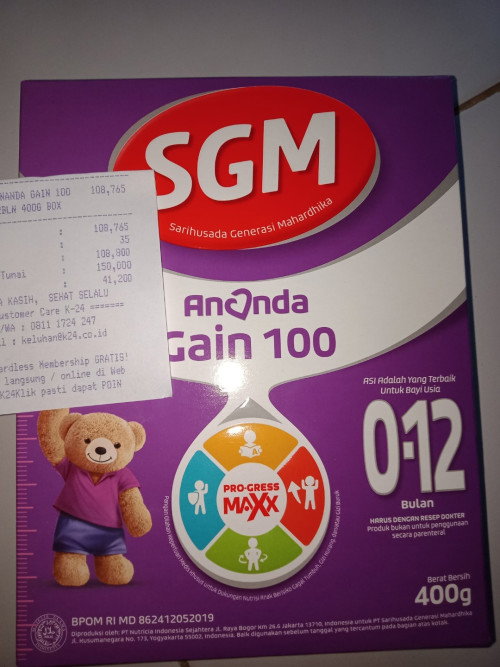 Disini ada ngga yg anaknya minum sufor SGM Ananda Gain/SGM yg warna Ungu?? Kalo ada komen dong bun.