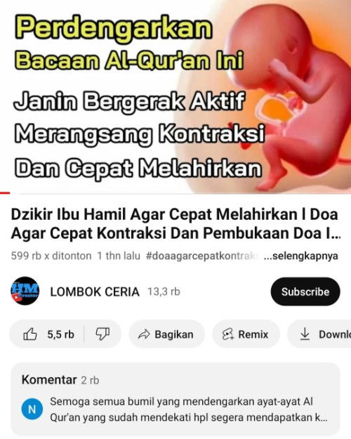 Bacaan doa untuk mempercepat kontraksi dan lahiran