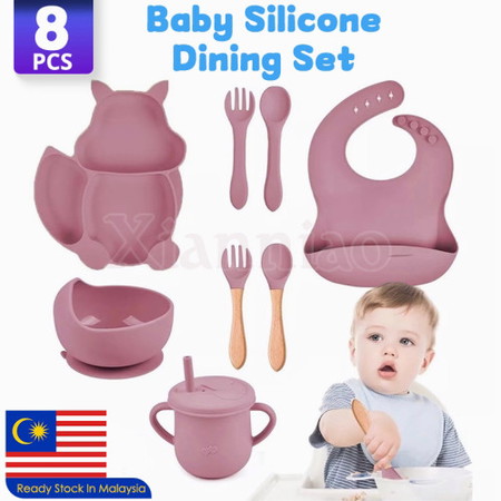 Si manja sudah start makan?marila beli baby silicone dining set untuk si manja💞pasti si manja happy👏🏻