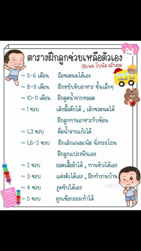ตารางฝึกลูกช่วยเหลือตนเอง