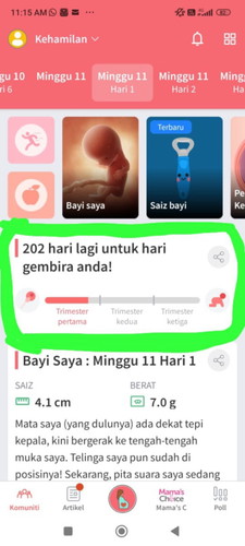 Kiraan hari yang tinggal untuk bersalin