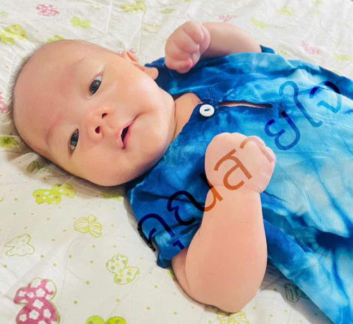 ชุดมัดย้อมเด็ก แขนสั้น+กางเกง ผ้าบาง นุ่ม ใส่สบาย