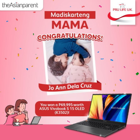 CONGRATS sa Madiskarteng Mama Winner ng P69,995-worth LAPTOP from the PRU LIFE U.K. Contest sa theAsianparent app last MARCH 2024!