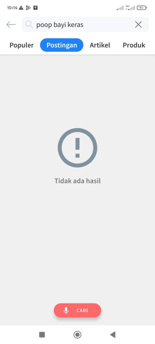 Selalu tidak muncul hasil pencarian