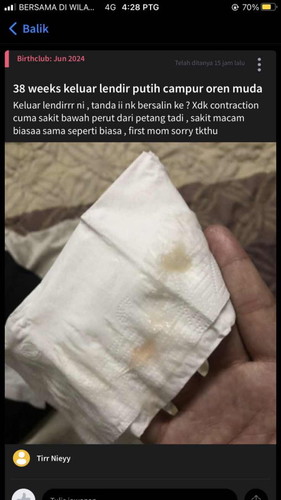38weeks 3hari tanda bersalin ke ?