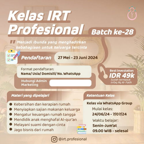 KELAS IRT PROFESIONAL