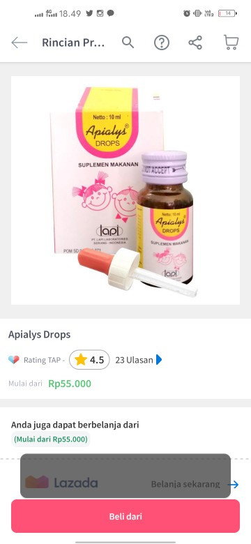 Apialys utk bayi 8bulan