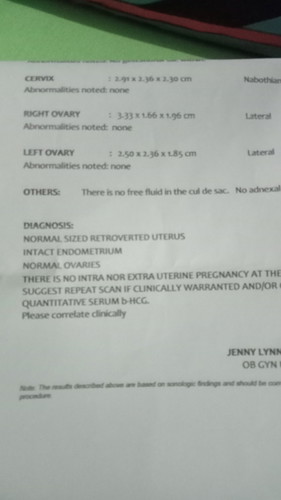 Ano po ang ibigsabihin ng intact endometrium.,nag ulit po kasi ako ng ultrasound.,no sac po.,