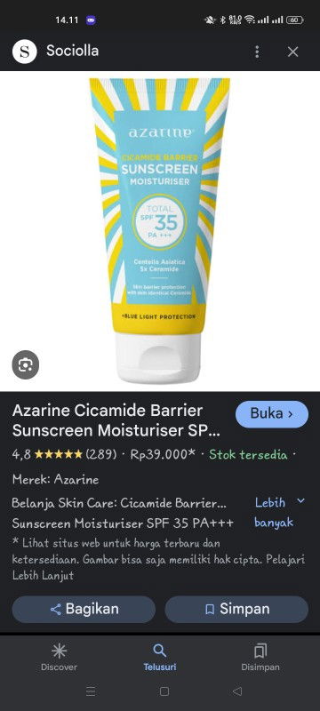 Bukil pakai sunscreen