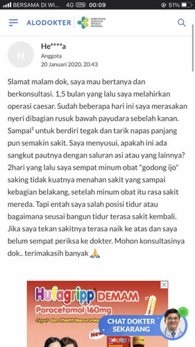 Sakit bawah payudara belah kanan