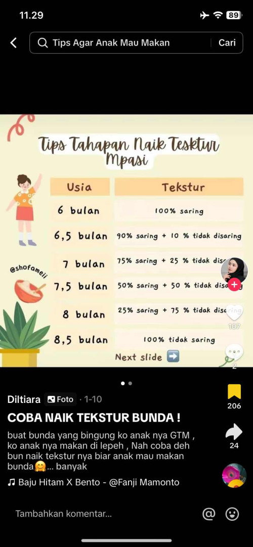 HPL 15 des 2023 apa sudah naik tekstur MPASI?